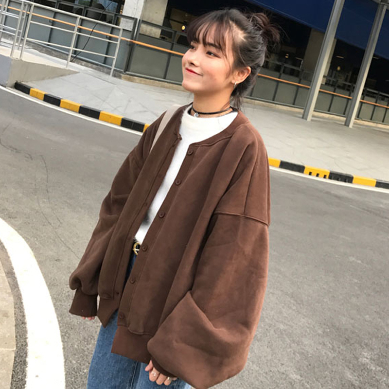 秋裝衛衣學生寬鬆學生韓版春秋薄款開衫上衣開學季初秋外套女ins